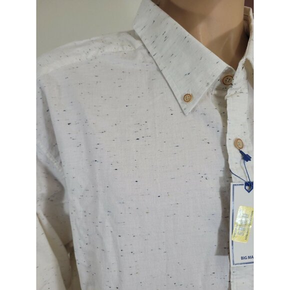Rowm Mens Speckled Button-Down Shirt size 4XB White Long Sleeve 99% Cotton - Picture 6 of 7